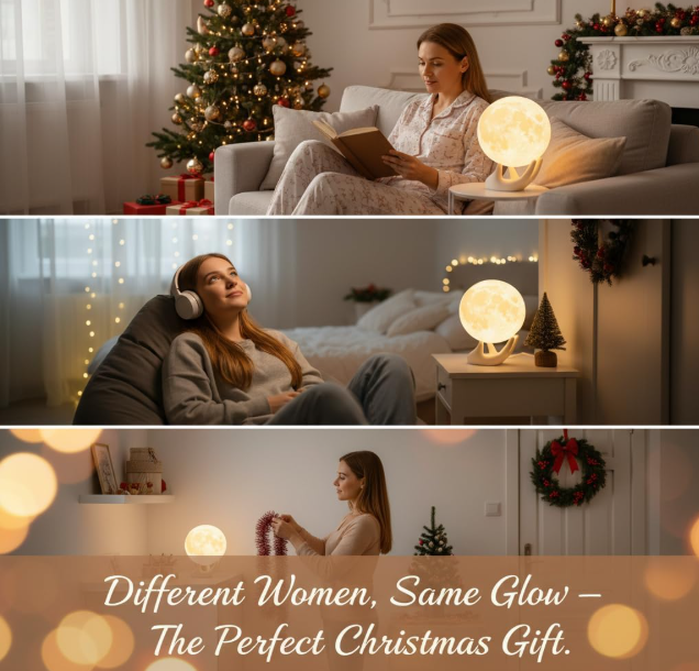 High Built in Quality 3.5 Inch 3D Moon Lamp – White Elephant Gift for Women Teenage Girls, Mood Lighting w/Ceramic Base, Dual-Color White/Yellow, Touch-Dimmable LED...
