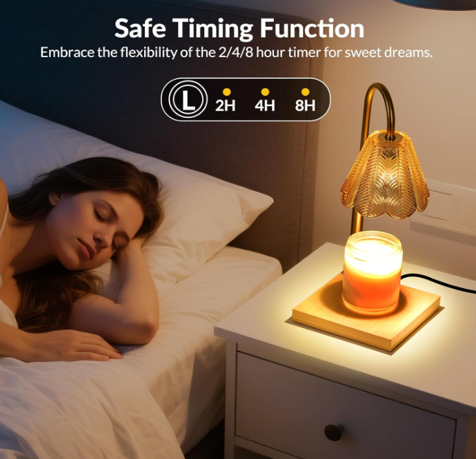 Candle Warmer Lamp with Timer Dimmer, Height Adjustable Fragrance Candle Warmer for Bedroom, Birthday Gifts for Mom Friend Sister, Vintage Style.