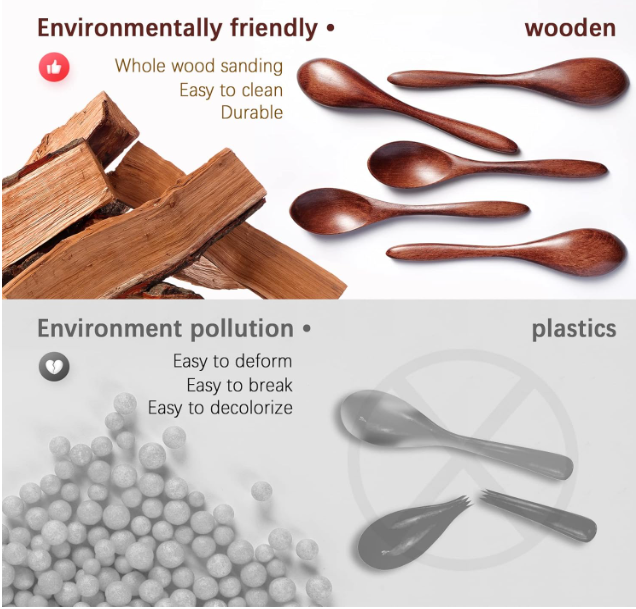 Top Quality 7 PCS Small Wooden Spoons, 5.8 Inch Honey Spoons for Tea, Hardwood Wooden Honey Teaspoon for Coffee, Little Tiny Wood Spoons, Bamboo Table Spoon for stirring, Wooden Spoons for Utensils Set.